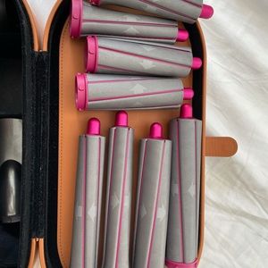 Dyson Airwrap Complete Styler Nickle & Fuschia Additional Long Barrels Travel